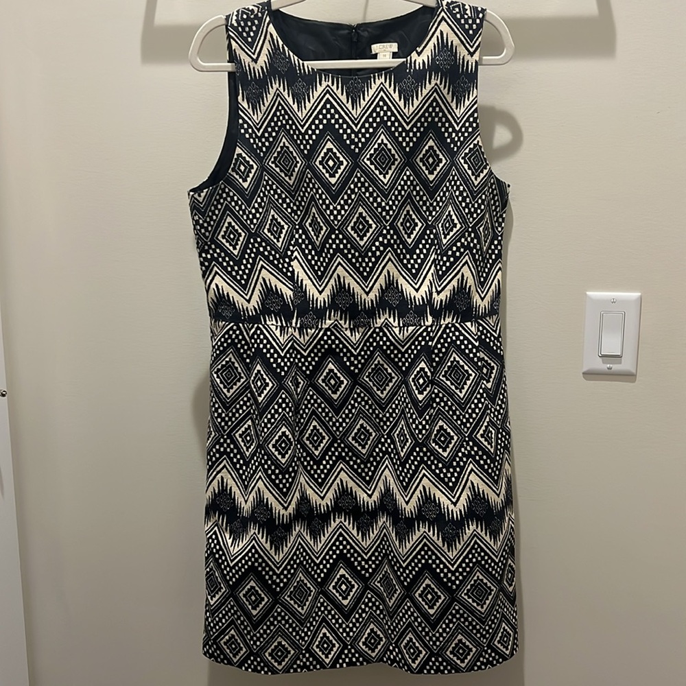 J. Crew Patterned Black And White Dress